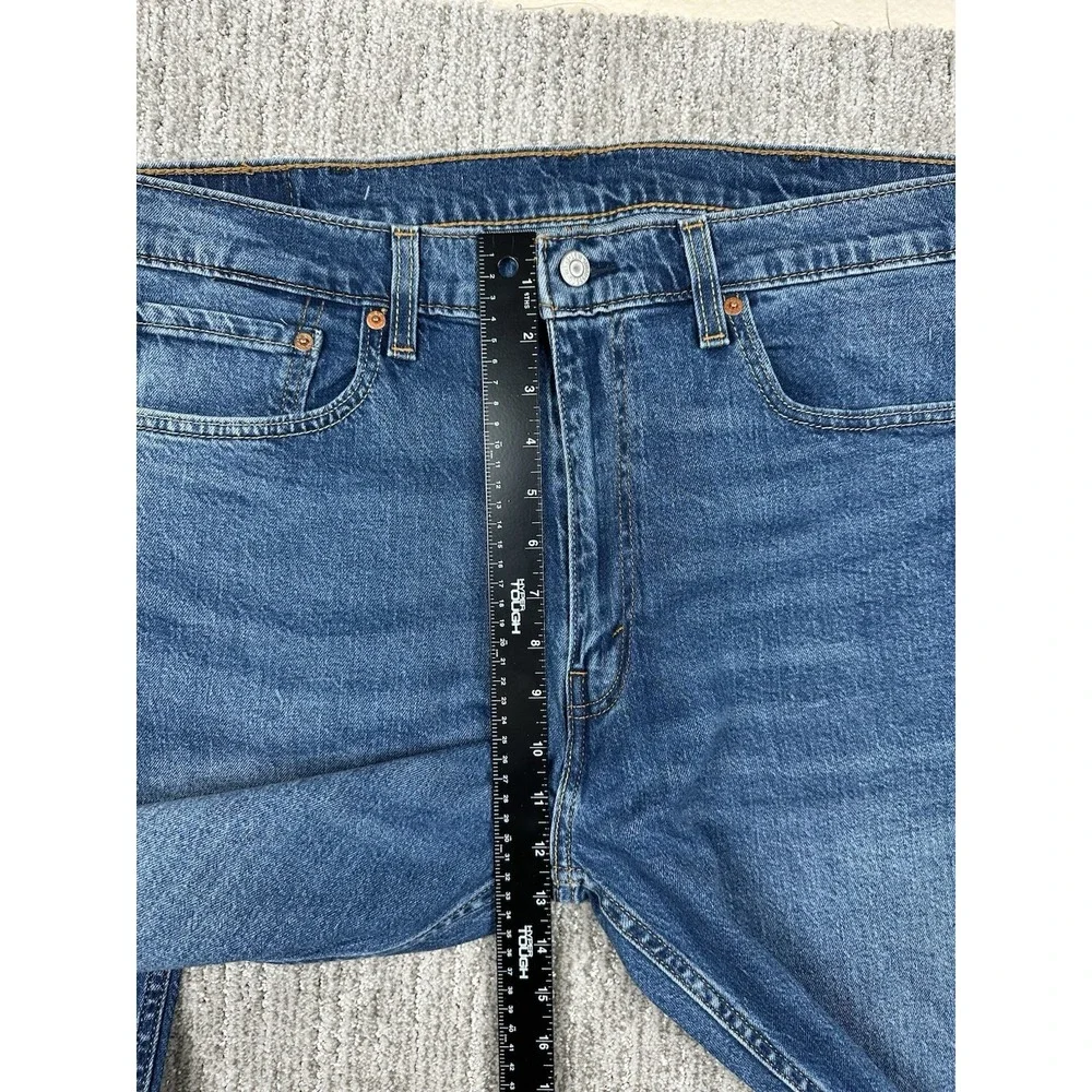Levis 505 Jeans Mens 38x32 Regular Straight Stretch Blue Medium Wash Denim
